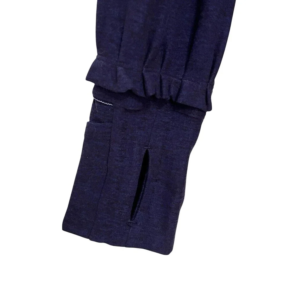 LULULEMON Heathered Hero Blue Extra Mile Pullover Hoodie Ruffle Cuff Running 6